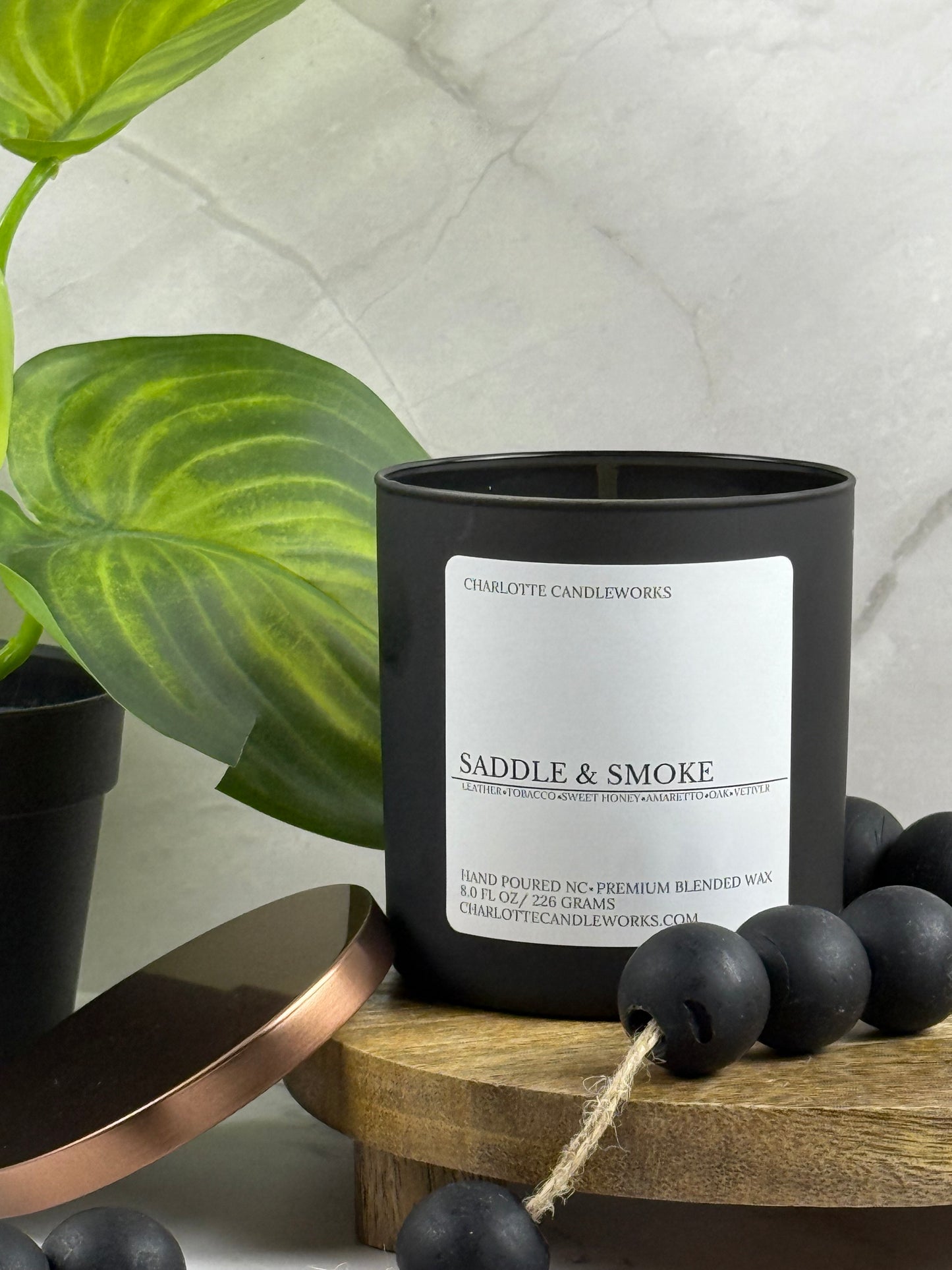 8 oz Candle - Saddle & Smoke